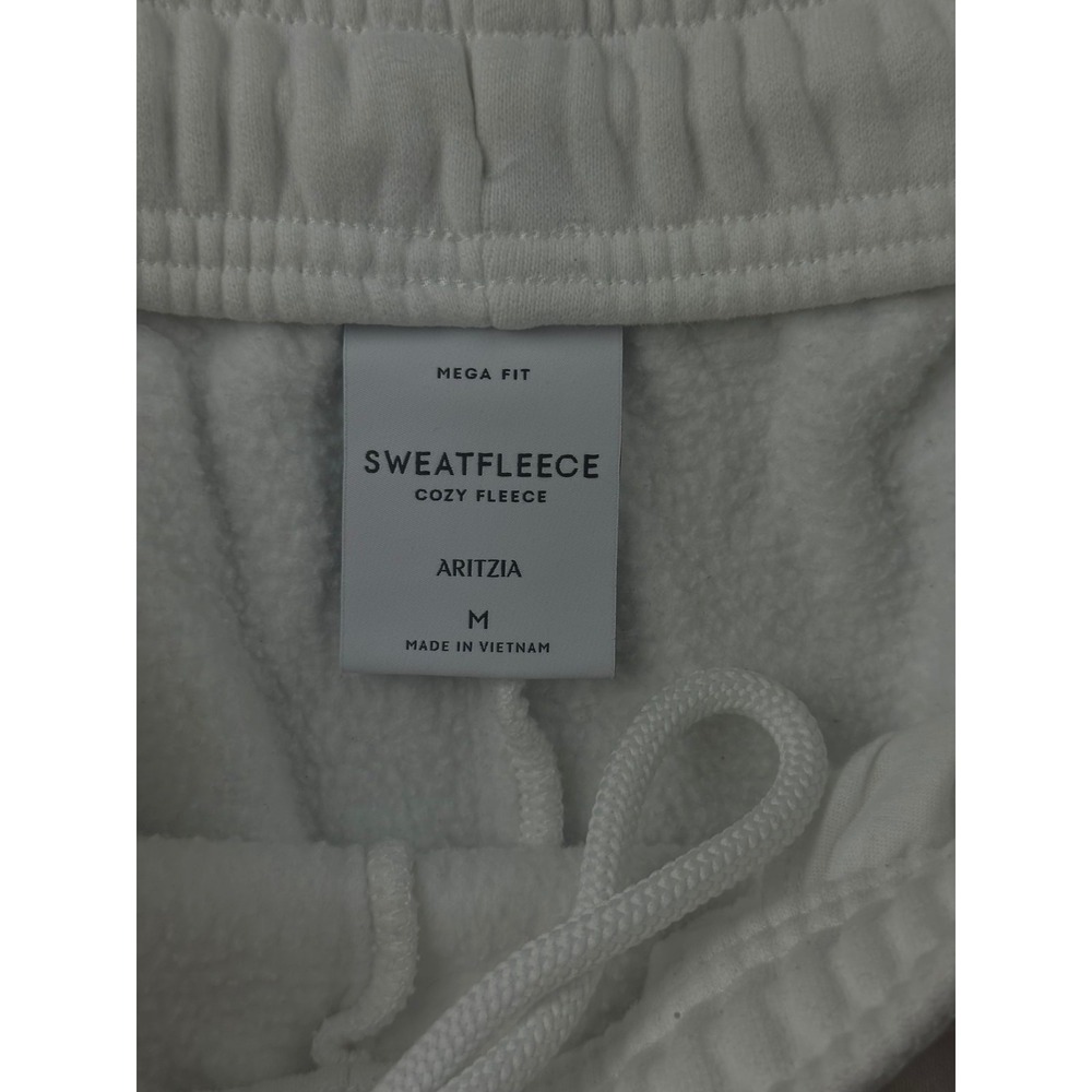 Aritzia Cozy Sweatfleece Mega Straight Sweatpants Women M White Sportswear - Picture 3 of 8